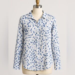 🌿 Rails Ellis Shirt – Blue Spotted – 100% Organic Cotton – Size L 🌿